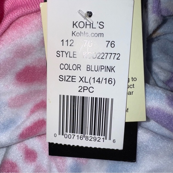 NWT CUDDL DUDS 2 Pack Girls Pajama Pants Bottoms Dog Tie-Dye Print Size XL 14/16 - Picture 8 of 8